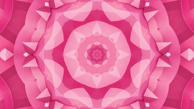 abstract pink kaleidoscope looping background for valentine