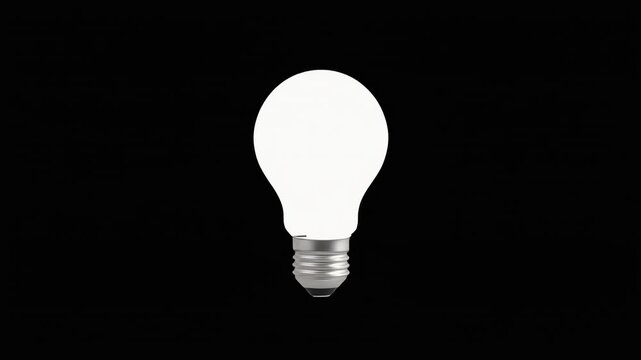 The light bulb turns on and off against an alpha channel background.