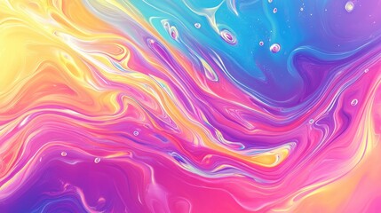 Obraz premium Vibrant Abstract Swirling Colors in Gradient Pink, Purple, Blue, Orange, and Yellow Hues Creating a Dreamy Artistic Background for Various Creative Projects