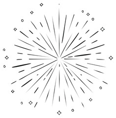 Obraz premium Abstract starburst design with radiating lines and decorative elements