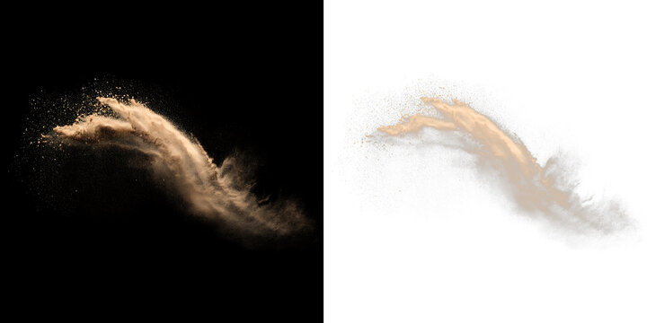 Brown Dust Storm Splash with Powder Texture PNG Element