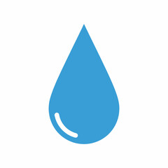 Icon-style flat vector illustration of a perfectly symmetrical water drop icon 