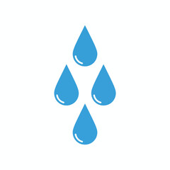 Icon-style flat vector illustration of a perfectly symmetrical water drop icon 