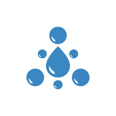 Icon-style flat vector illustration of a perfectly symmetrical water drop icon 