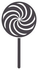 Spiral lollipop candy icon graphic design illustration