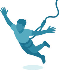 Man bungee jumping with arms outstretched on white background © Nargis