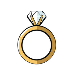 Golden Engagement Ring Illustration
