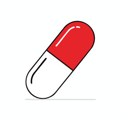 Red and White Medical Capsule Icon