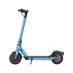 Modern Electric Scooter Isolated on White Background