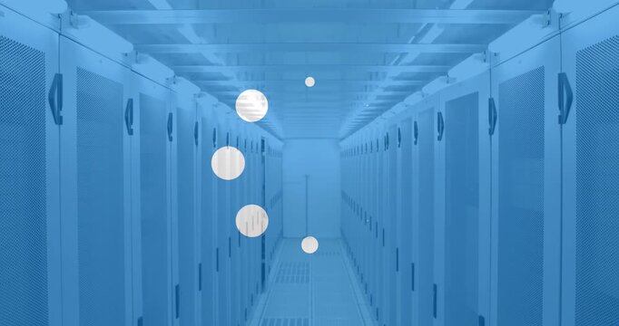 Animation of white spots over server room