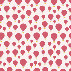 Minimalist hot air balloon seamless pattern illustration for baby nursery