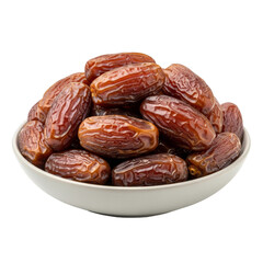 Obraz premium Fresh Medjool Dates in a White Bowl for Ramadan and Eid Celebrations
