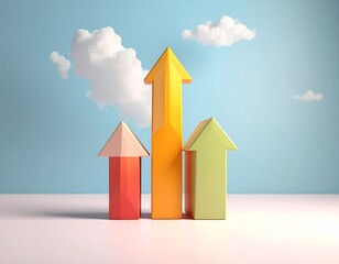 business chart with arrow