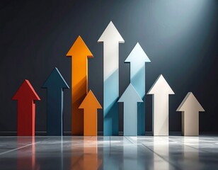 business graph with arrow