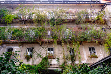 Old building along Corso Como in Milan, Italy