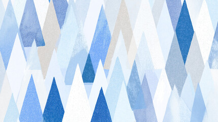 手書き風な冬色の幾何学的の森・北欧風