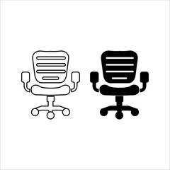 Office chair icon. Linear icon and glyphicon. Business equipment. Armchair. Vector isolated illustrations