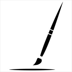 Small paint brush silhouette isolated on white background. Paint brush icon vector illustration design.