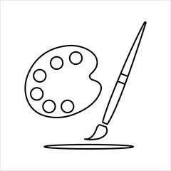 Artist color palette vector icon in solid and outline style