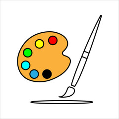 Artist color palette vector icon in solid and outline style
