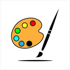 Artist color palette vector icon in solid and outline style