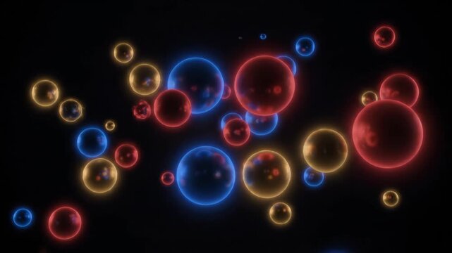 Floating Glowing Orbs - Abstract Hypnotic Motion Background.
