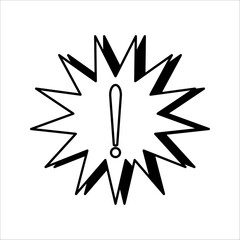 An outline style icon depicting warning sign