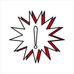 An outline style icon depicting warning sign