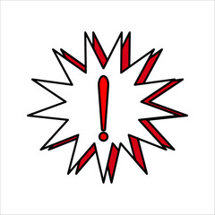 Red alert warning sign icon