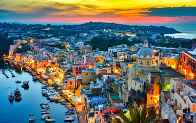 Fototapeta premium Panoramic view of Procida Island, Campania, Italy
