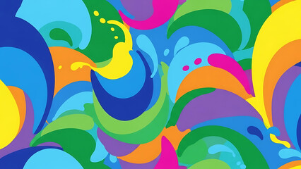 Obraz premium A colorful abstract image with swirling shapes and vibrant hues