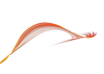Abstract Flowing Orange Red Yellow Lines on White Background