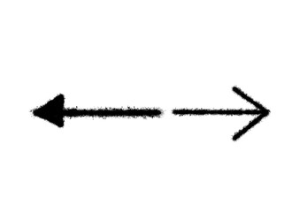 Hand-Drawn Double-Headed Arrow on White Background
