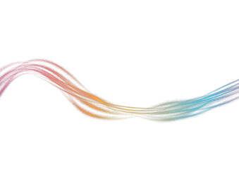 Abstract Flowing Multicolored Wave Lines on White Background