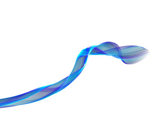 Abstract Flowing Ribbon Shape in Blue and Purple Gradient