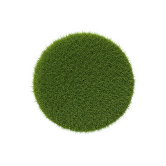 Green grass sphere On Transparent Background