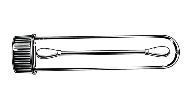 Test Tube with Cotton Swab Sample Collection Tool for Laboratory Diagnostics, Specimen Handling and Clinical Testing Protocols