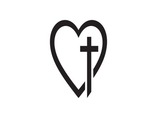 Obraz premium Heart with a cross symbol