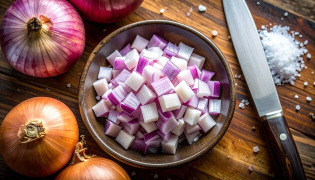 Brunoise technique, perfect 2mm shallot cubes