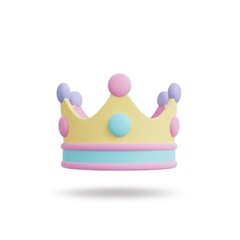 Pastel Color Toy Crown with Soft Pink Blue and Purple Accents for Children's Playroom Decor
