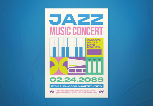 Geometric Jazz Music Concert Flyer
