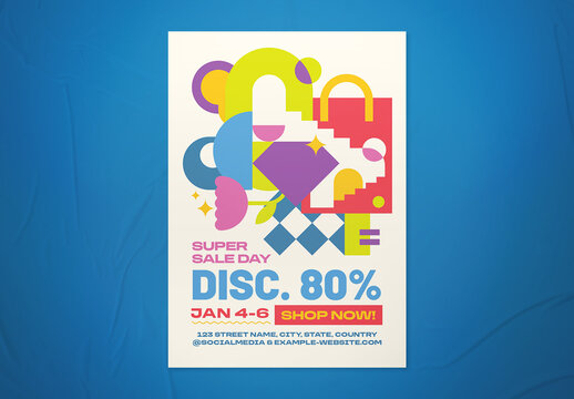 Geometric Super Sale Flyer