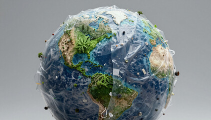 Fototapeta premium Planet vs Plastics Abstract Campaign Banner 2026 Concept