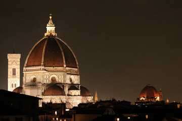 Night view of the Cathedral of Santa Maria del Fiore (Duomo) in Florence, Italy