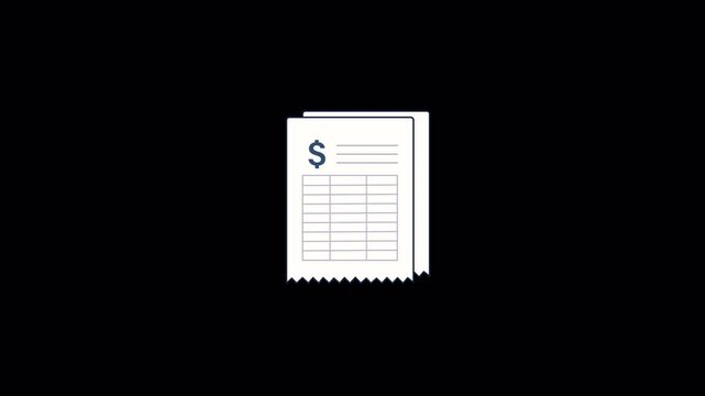 Invoice or Receipt. Payment Concept Animation Video - Transparent