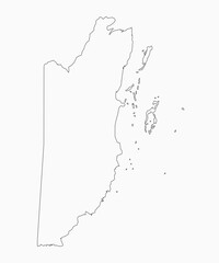 Vector outline map of Belize, line border country © corben_dallas