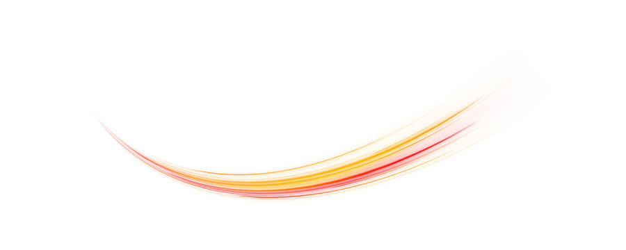 Red and yellow neon light trails sweep across dark city streets. Motion blur emphasizes high-speed dynamic motion and futuristic energy. Perfect PNG for digital artwork.
