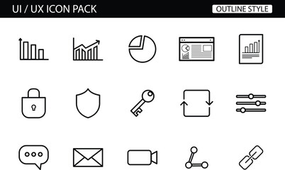 Modern UI UX icons for business and technology designs