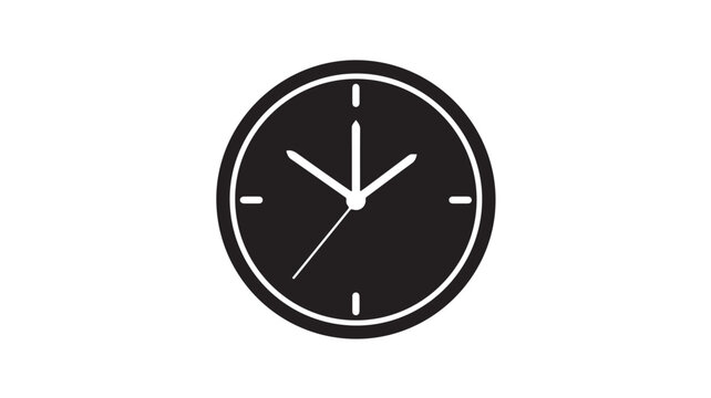 Black Clock on White Background