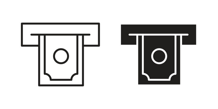 atm cash icon and symbol. Vector illustration.eps